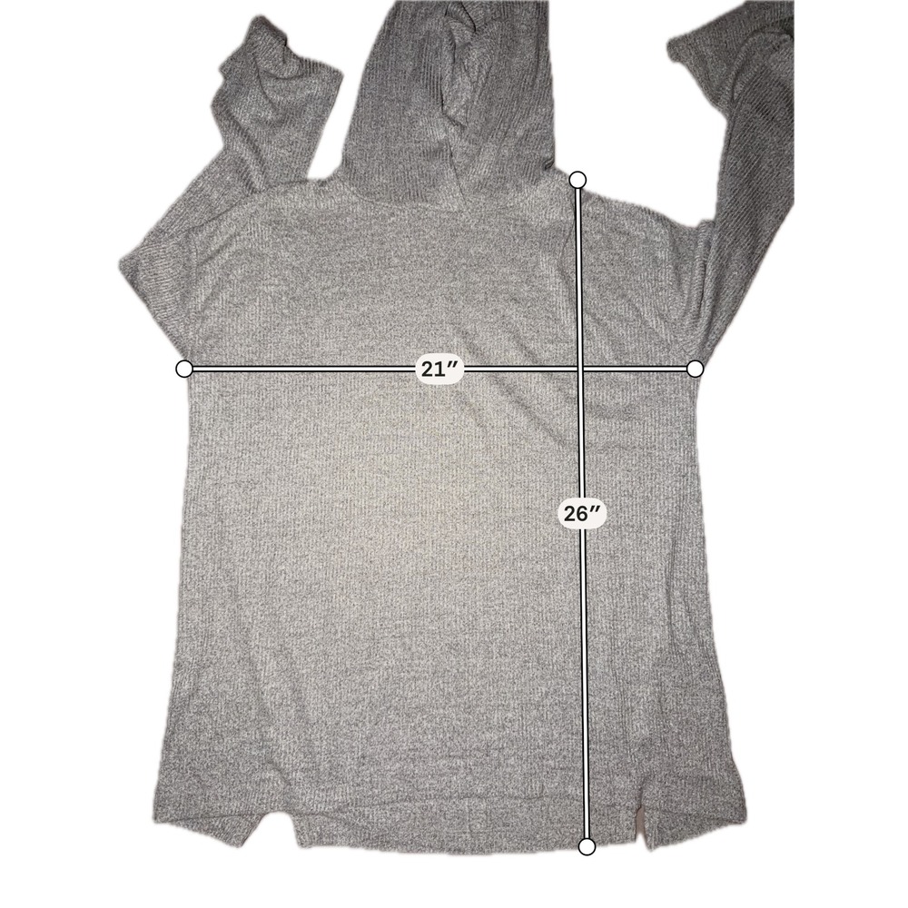 Rag & Bone Heather Grey Ribbed Knit Pullover Hoodie Sweater Womens Medium W3 - Picture 5 of 7